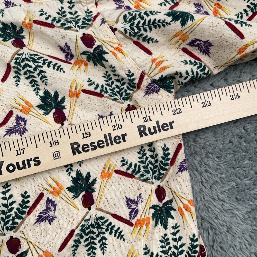 VTG Columbia Shirt Womens Medium Cream All Over Print Floral Nature Lightweight - Picture 10 of 12